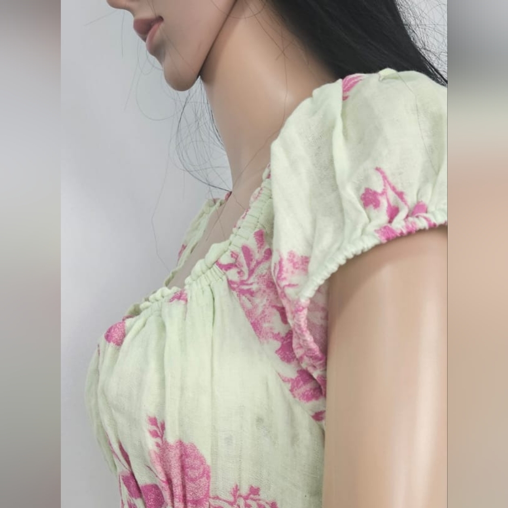Free People Cream and Pink Sundress with Sweetheart Neckline Size M - Picture 11 of 14
